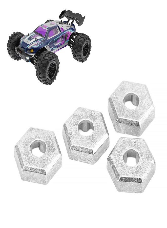Uxsiya Silver 4 Pack 1/16 Rc Hex Coupler Rc Wheel Hex Hub Adapter for Scy 16101 16102 16103 16201 1/16 Rc Car - Image 1